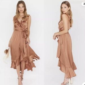 SHOW ME YOUR MUMU Samantha Elegant Women's Ruffle Wrap Dress